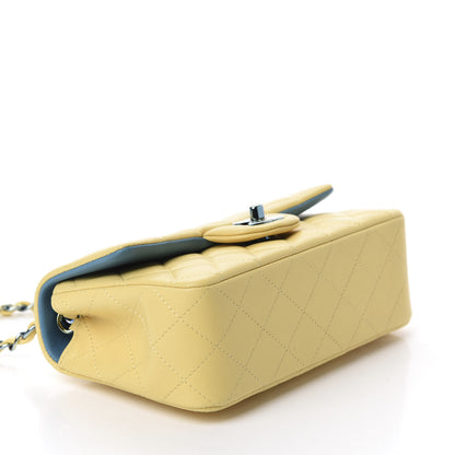 Chanel Lambskin Quilted Mini Rectangular Flap Yellow Blue 4 of 10