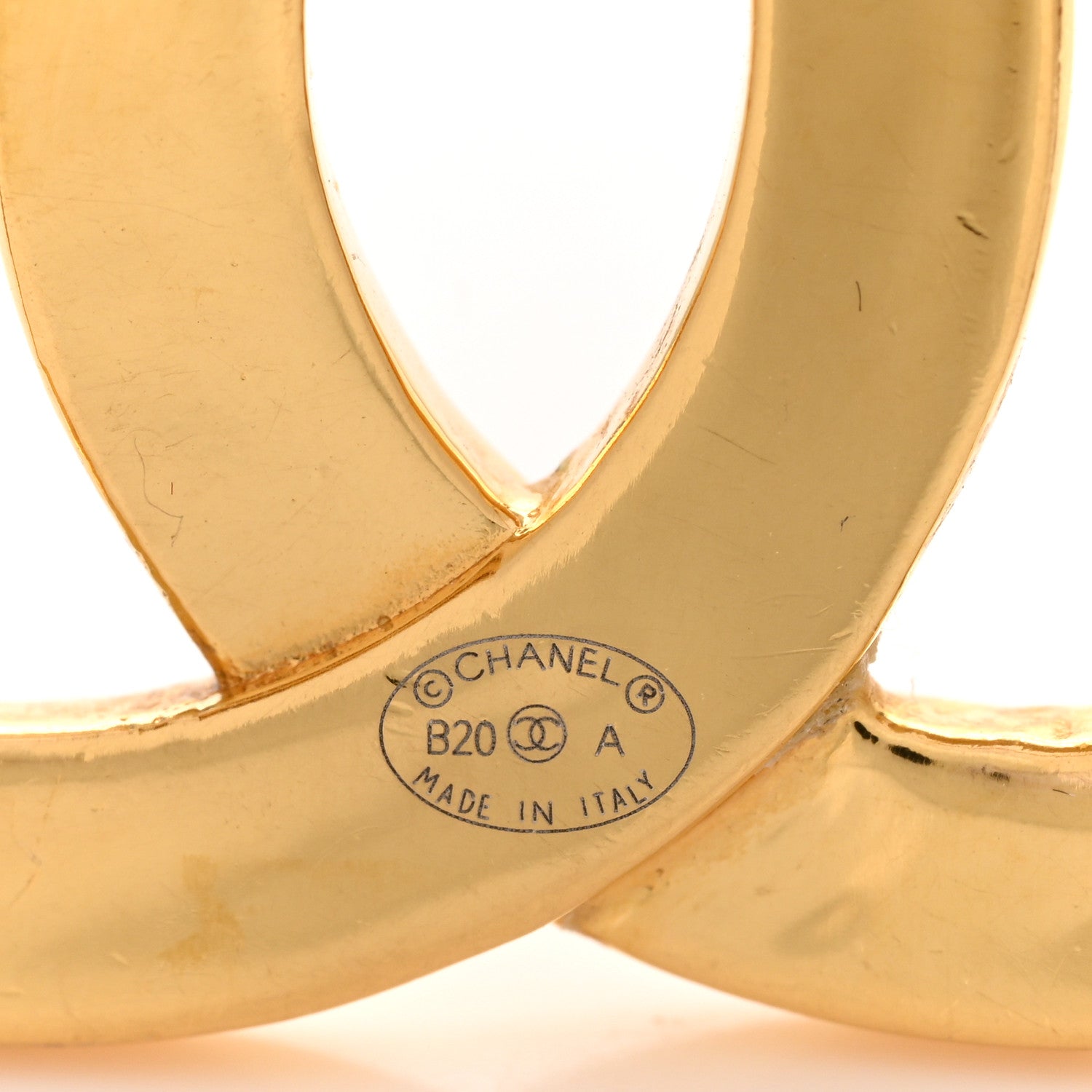 Chanel Metal Paris Button CC Large Brooch Gold 4 of 4