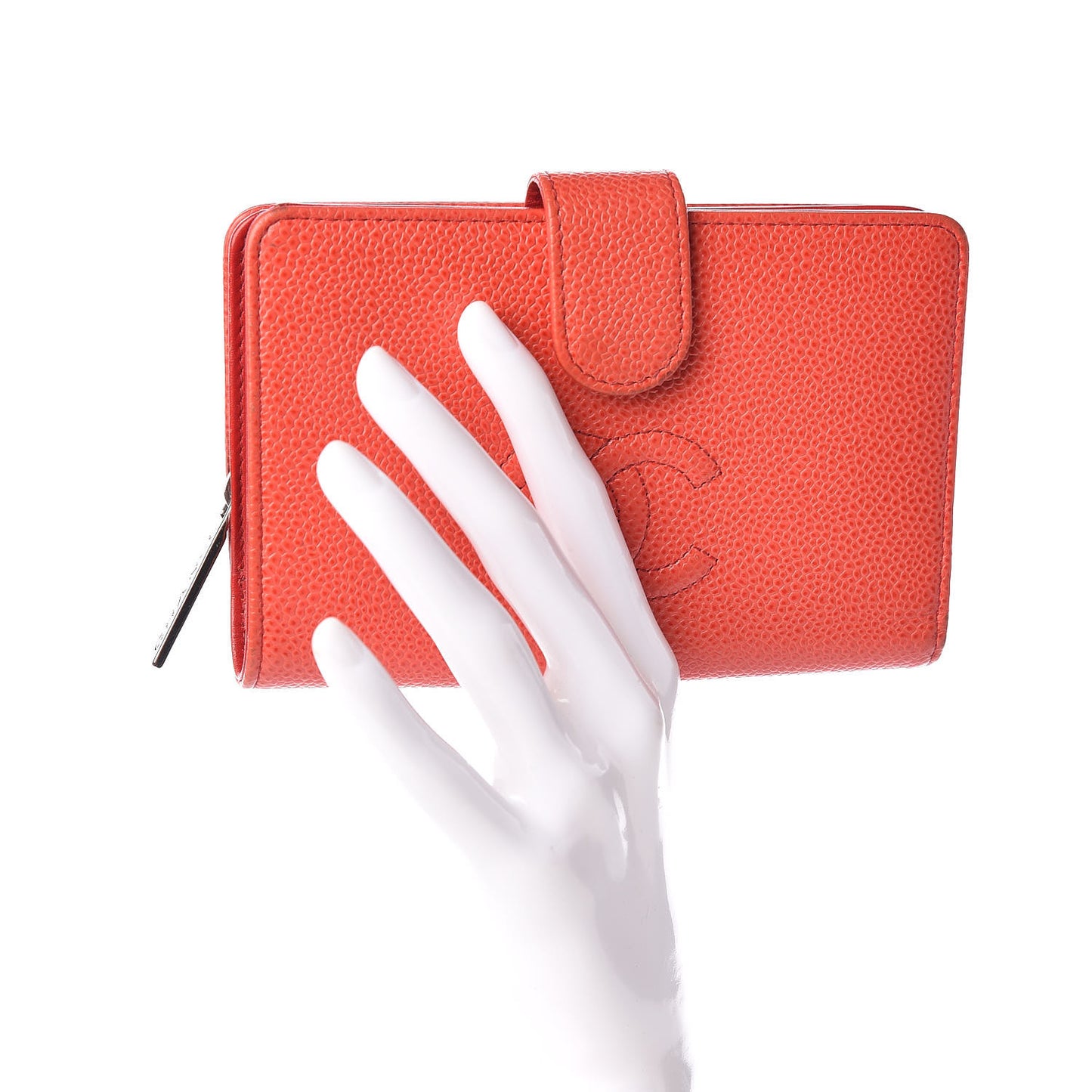 Caviar Timeless CC French Wallet Orange