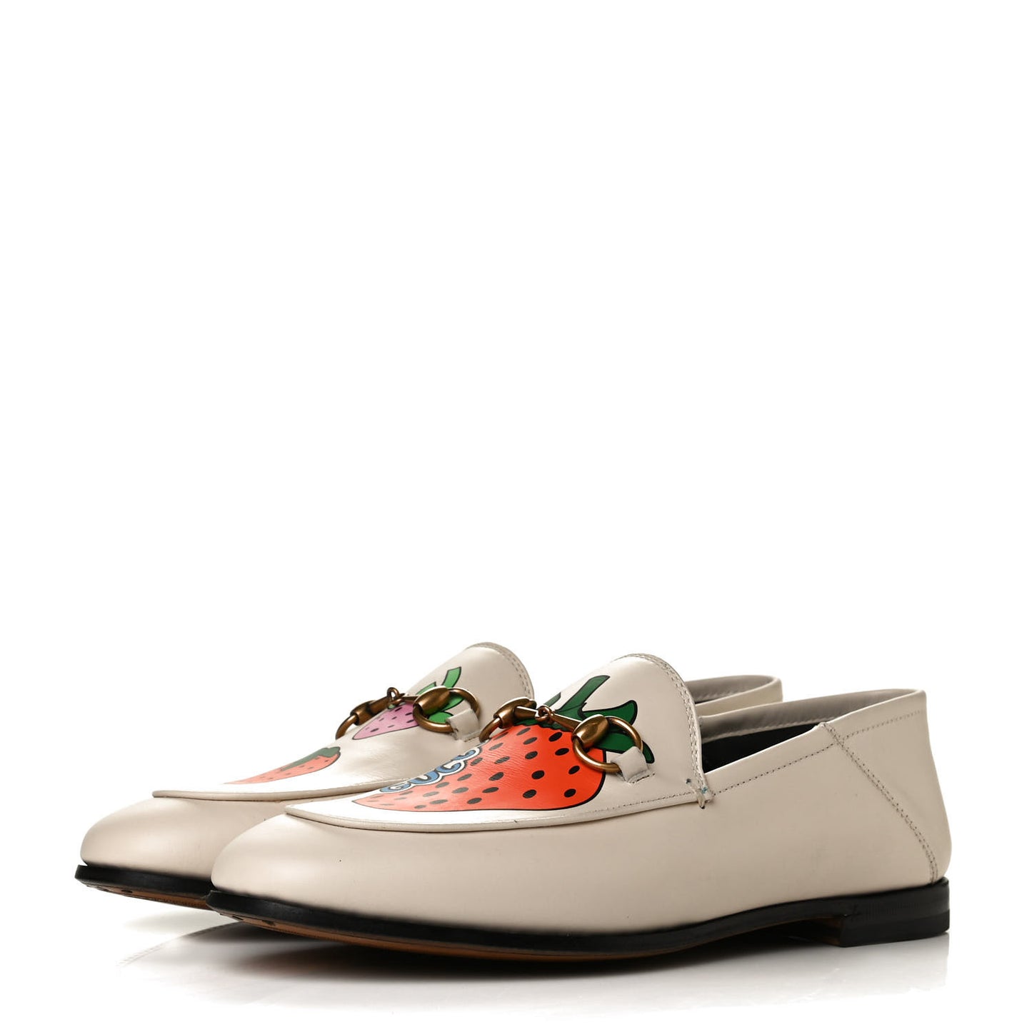 Calfskin Taste Strawberry Womens Brixton Horsebit Loafers 35.5 Ivory Red