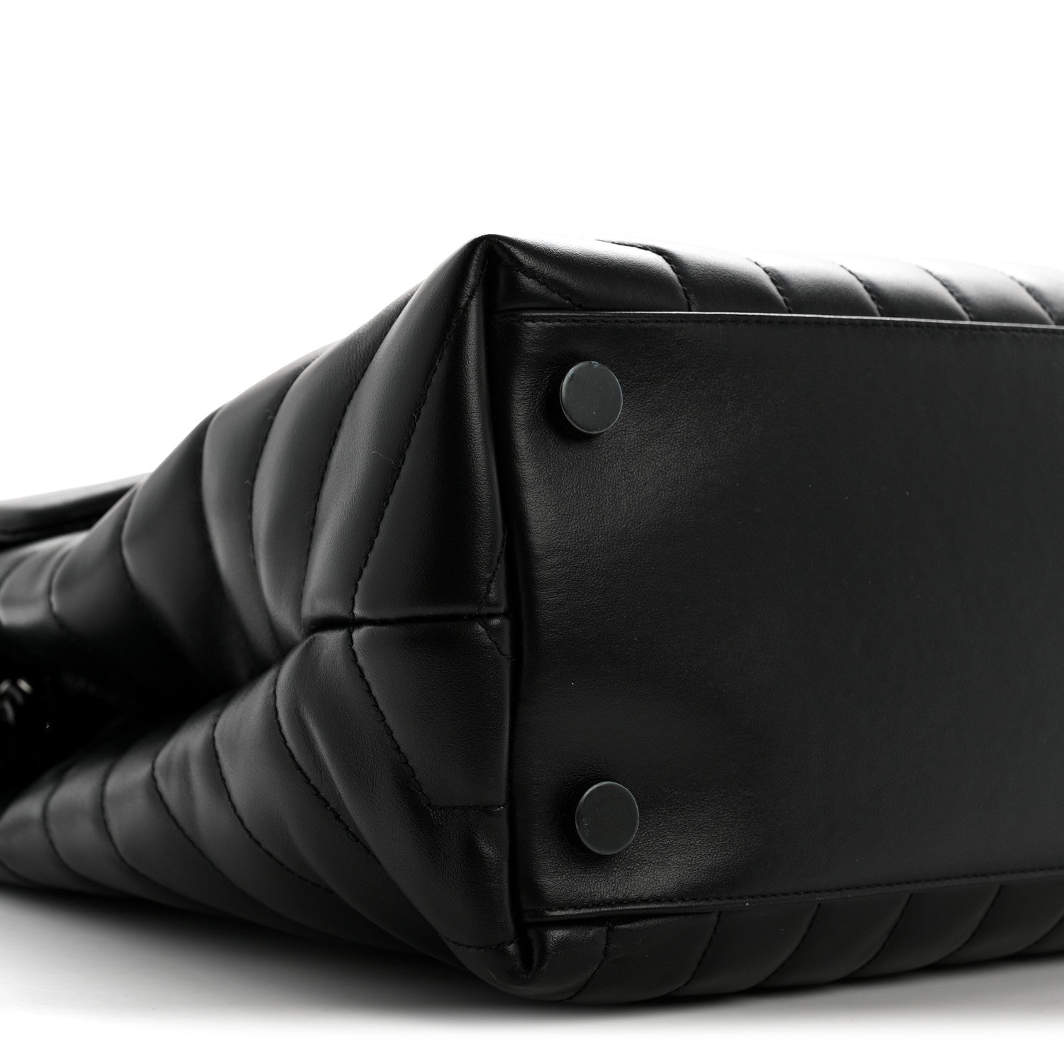 Saint Laurent Calfskin Y Quilted Monogram Monochrome Large Loulou Chain Satchel Black 9 of 13