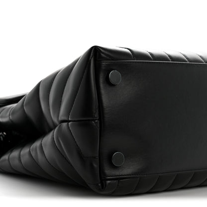 Saint Laurent Calfskin Y Quilted Monogram Monochrome Large Loulou Chain Satchel Black 9 of 13