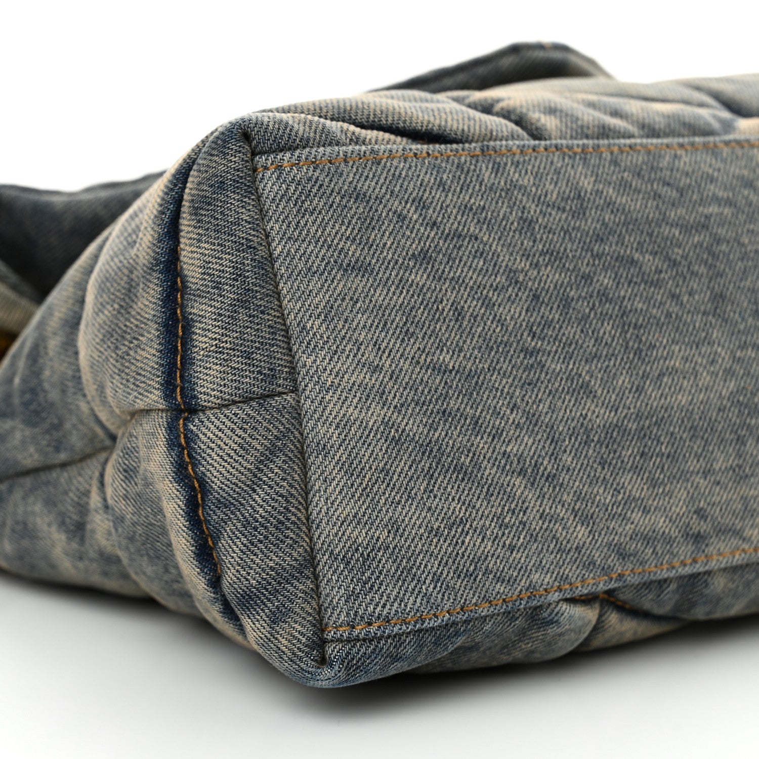 Saint Laurent Denim Quilted Small Loulou Puffer Monogram Chain Satchel Blue Cinnamon 9 of 11