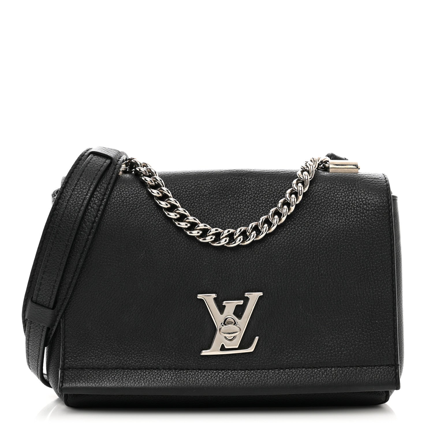 Louis Vuitton Calfskin Lockme II Chain Bag BB Black 1 of 12