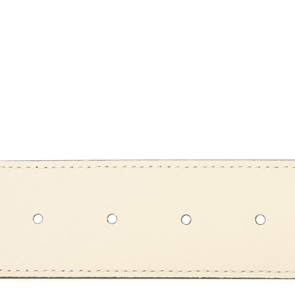 Gucci GG Supreme Monogram Plutone Calfskin Enamel Double G 40mm Belt 120 48 Beige Ebony Mystic White 4 of 5