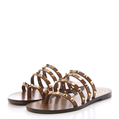 Valentino Garavani Calfskin Rockstud Flair Flat Thong Sandals 35 Selleria 3 of 7