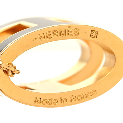 Hermes Lacquered Gold Pop H Pendant Necklace Black 5 of 6