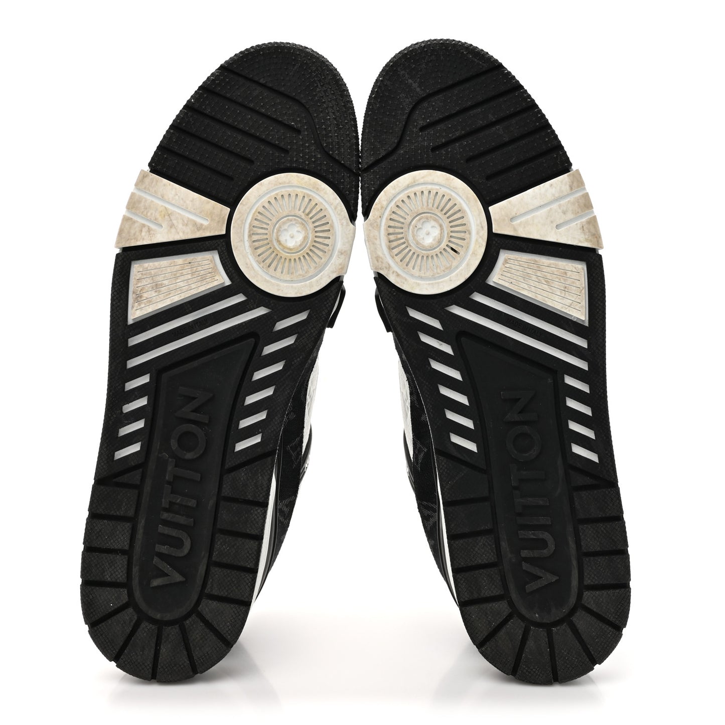 Calfskin Embossed Monogram Denim Mens LV Trainer Sneakers 12 Black