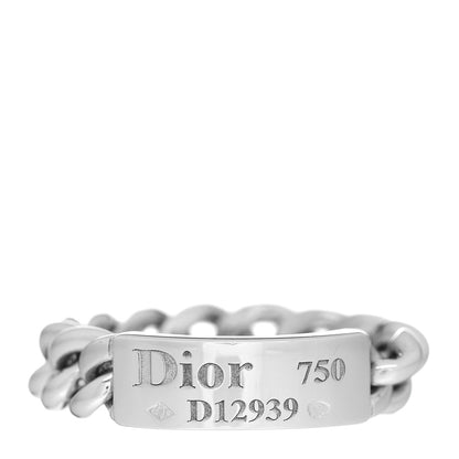 Christian Dior 18K White Gold Gourmette Ring 53 6.5 1 of 4