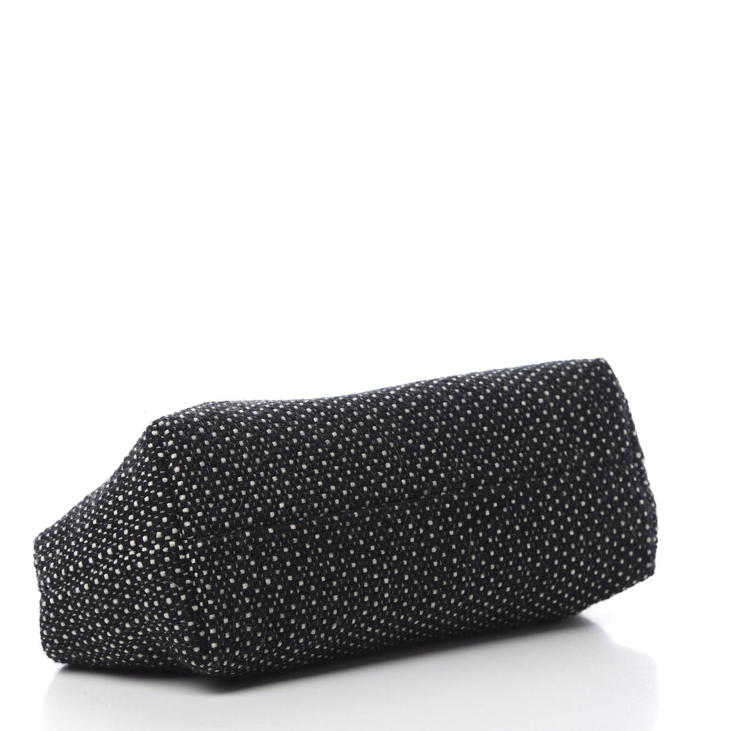 Woven Fabric Volume Clutch Black White