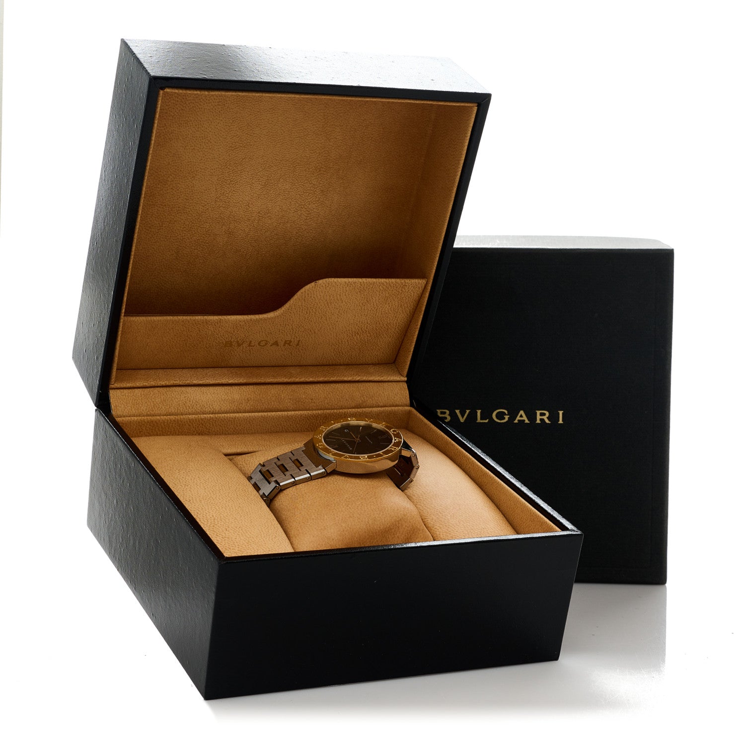 Bulgari Stainless Steel 18K Yellow Gold 33mm Automatic Watch Black 5 of 5