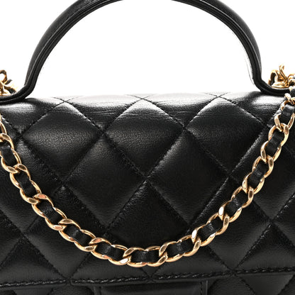Chanel Lambskin Quilted Preppy Satchel Wallet On Chain WOC Black 9 of 12