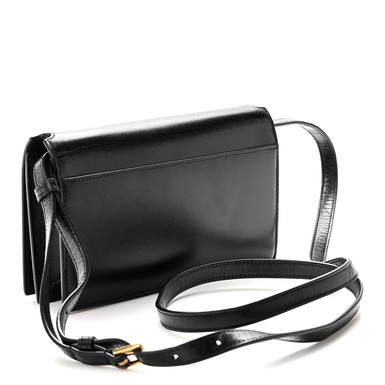 Saint Laurent Smooth Calfskin Monogram Crossbody Bag Black 3 of 9