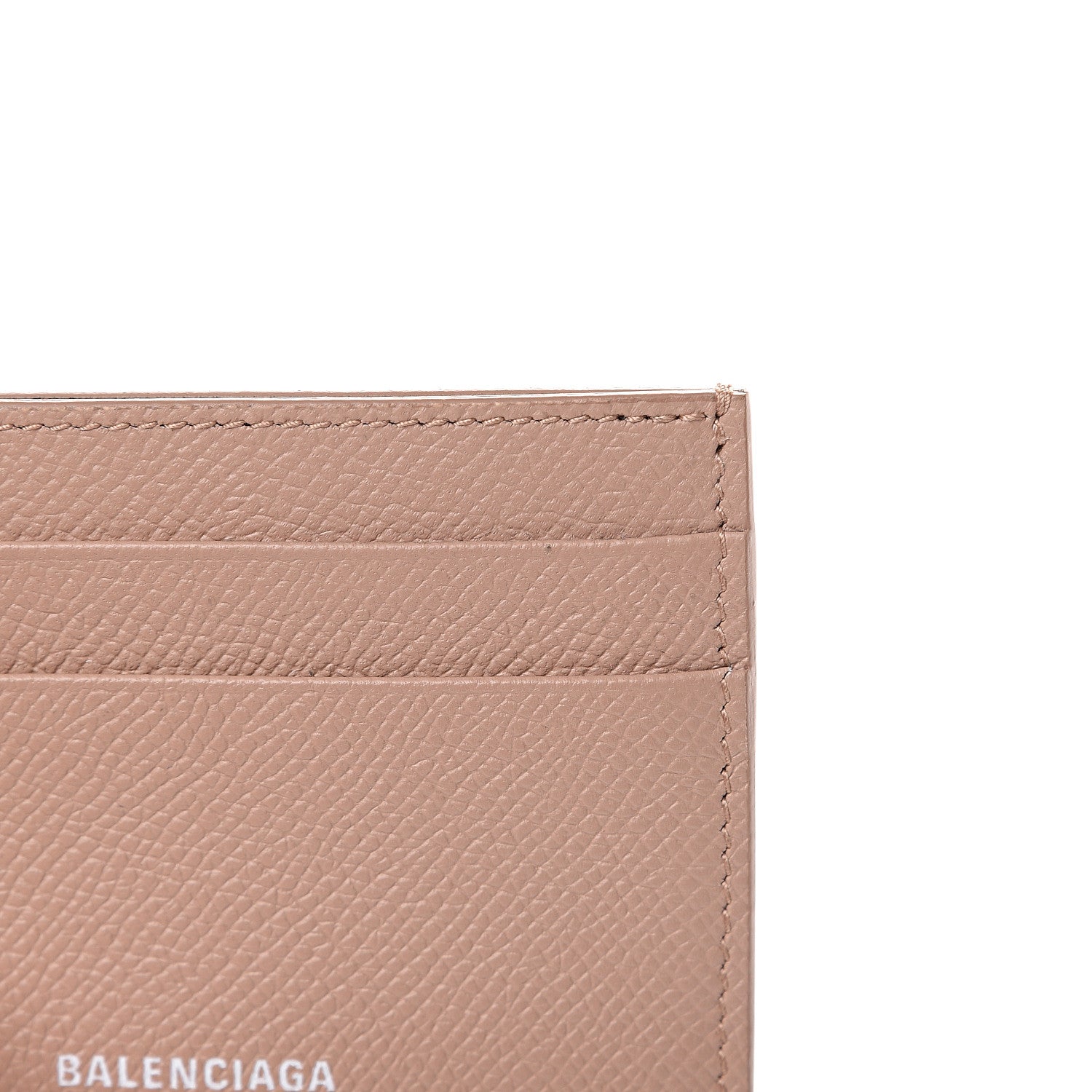 Balenciaga Signature Grained Calfskin Logo Ville Multi Card Holder Beige 8 of 9