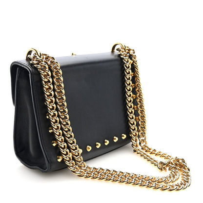 Gucci Calfskin Studded Small Padlock Shoulder Bag Black 3 of 10