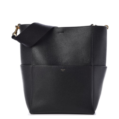 Celine Soft Grained Calfskin Sangle Bucket Bag Black 1 of 13