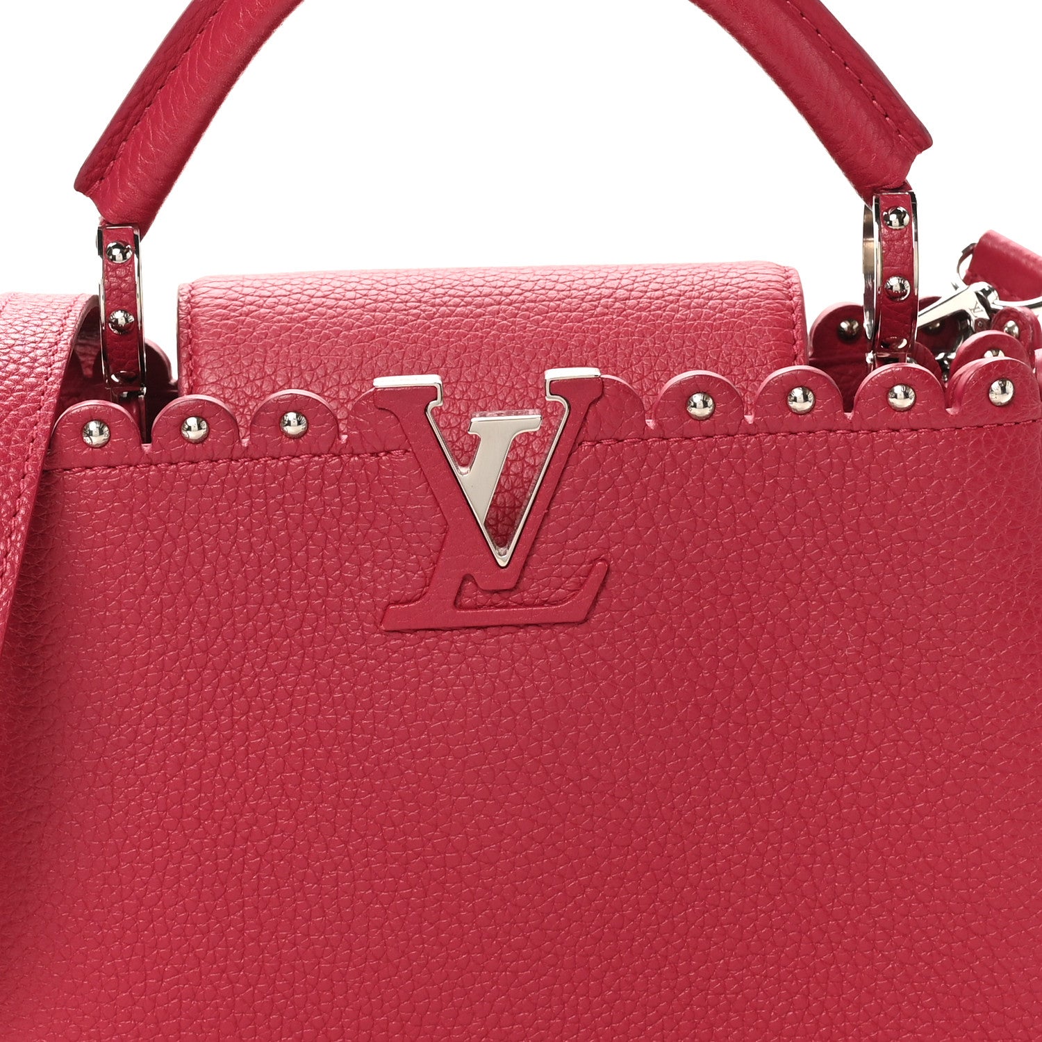 Louis Vuitton Taurillon Lace Croquets Capucines BB Groseille 7 of 9
