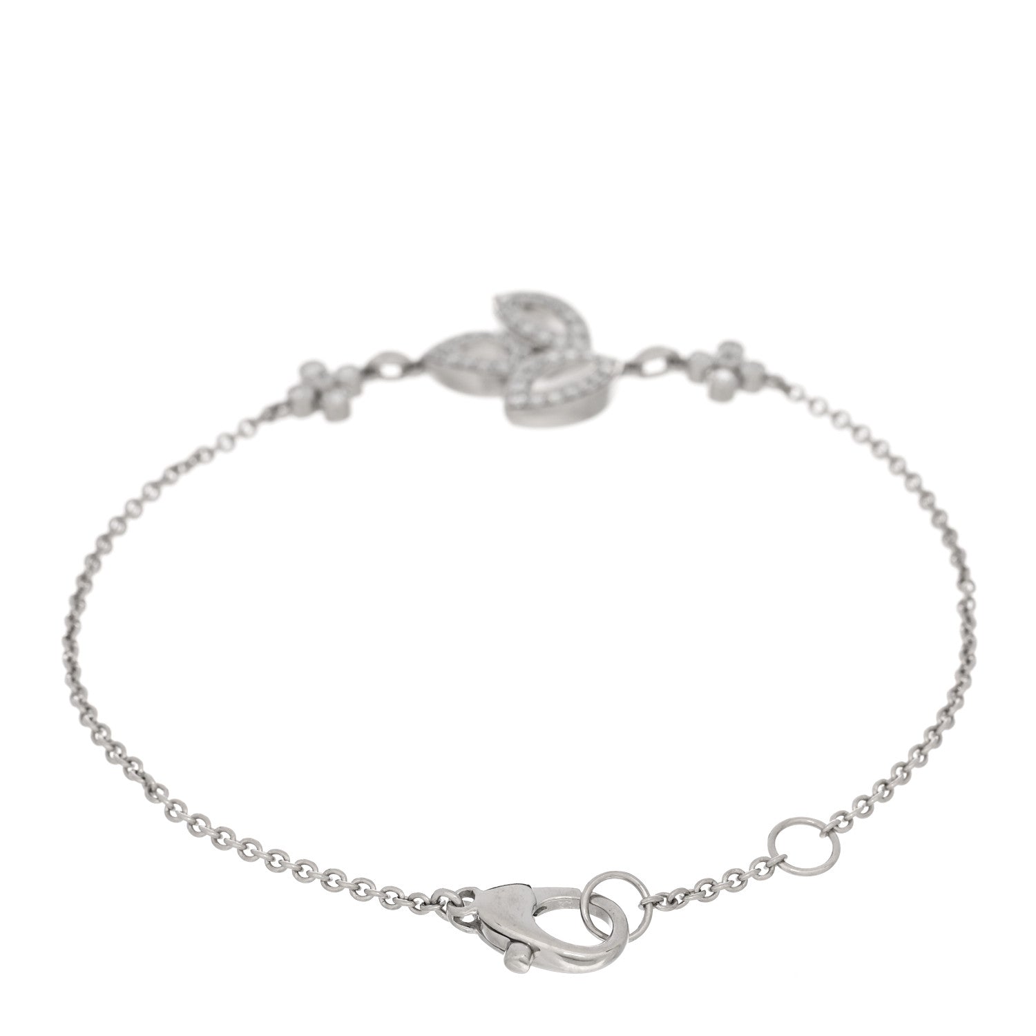 Harry Winston Platinum Diamond Lily Cluster Bracelet 2 of 4