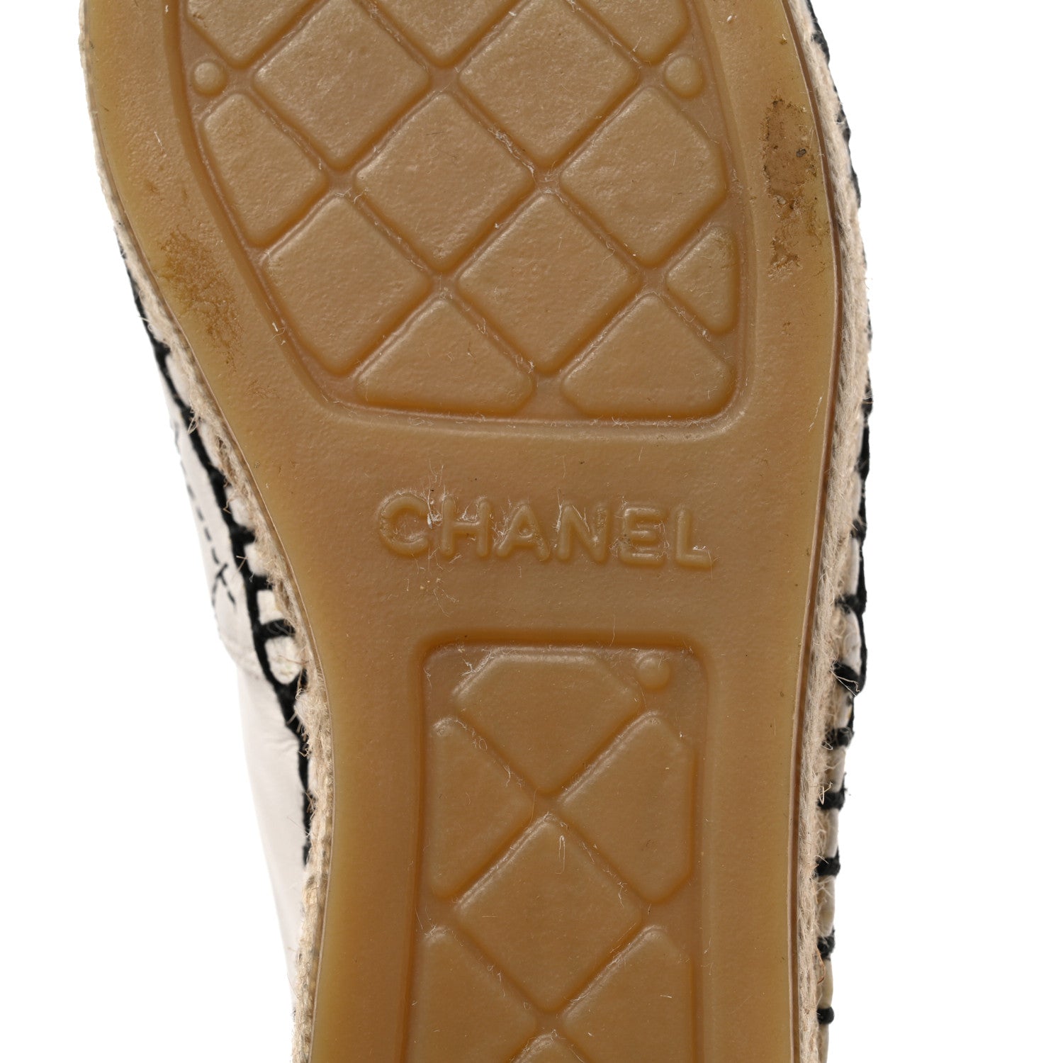 Chanel Lambskin Stitched CC Espadrilles 35 White Black 8 of 13