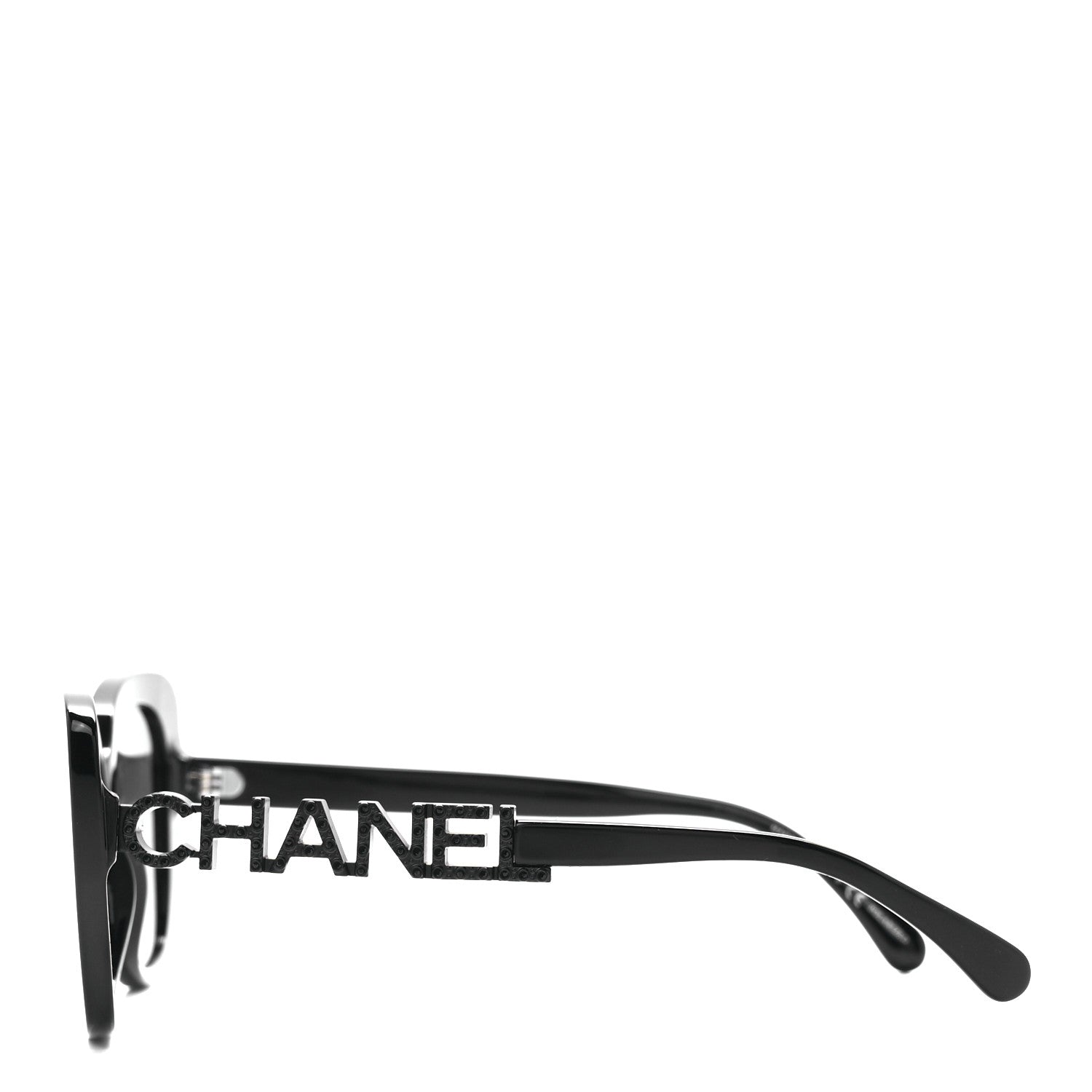 Chanel Acetate Strass Polarized Square Sunglasses 5422-B Black 3 of 8