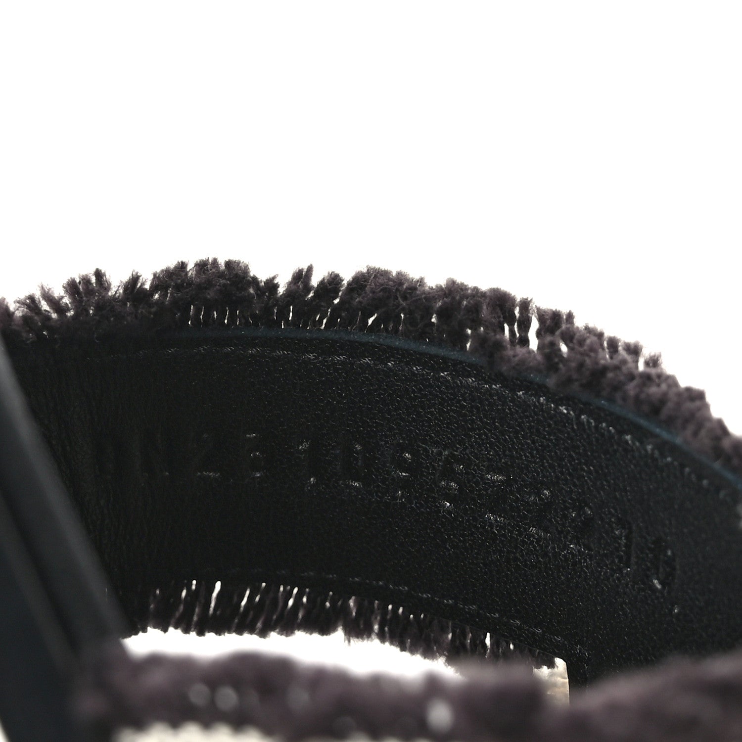 Hermes Toile H Oran Fringe Sandals 37.5 Prunoir 6 of 9