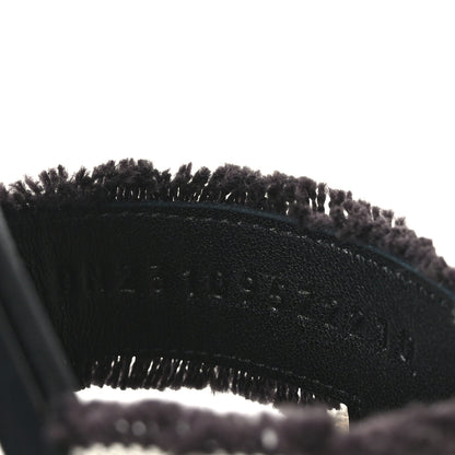 Hermes Toile H Oran Fringe Sandals 37.5 Prunoir 6 of 9