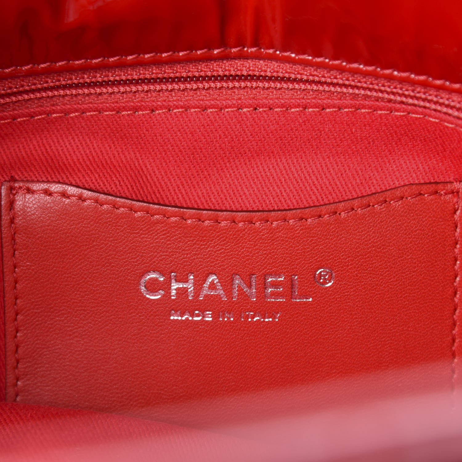 Chanel Patent Quilted Medium Just Mademoiselle Bowling Bag Red 12 of 14