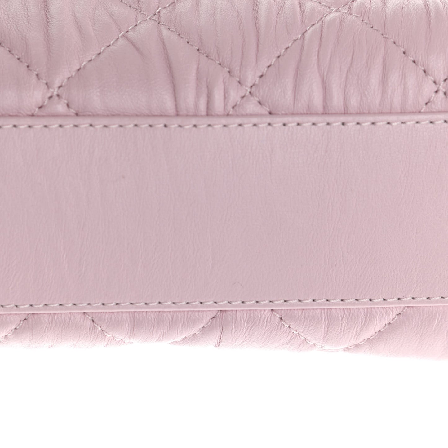 Crumpled Lambskin Quilted Mini CC Links Top Handle Flap Light Pink