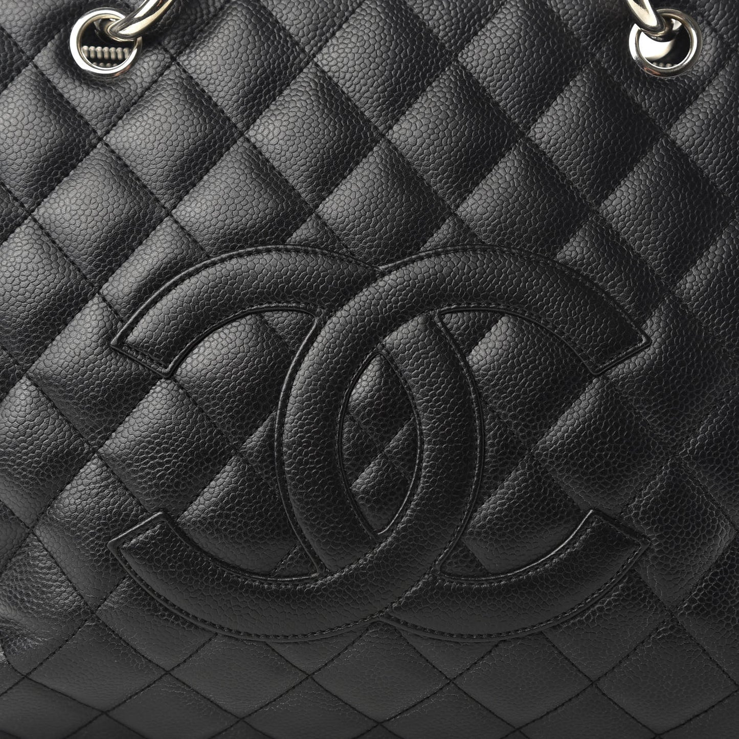 Caviar Quilted Grand Shopping Tote GST Black