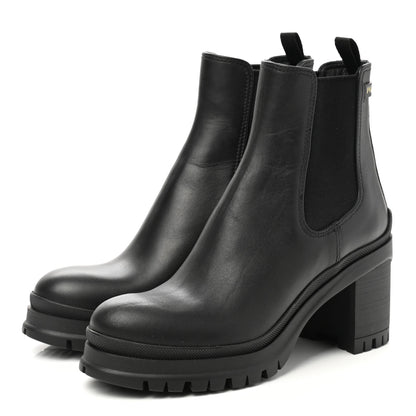 Prada Vitello Montana Lug Sole Chelsea 55mm Boots 37 Black 3 of 8