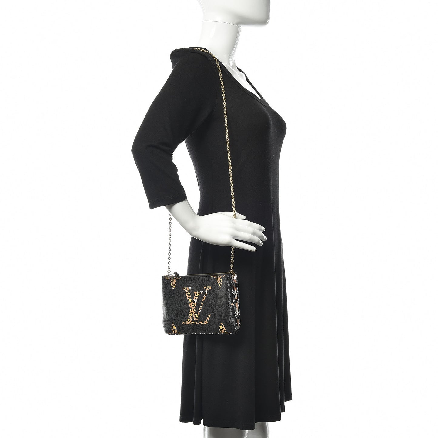 Monogram Giant Jungle Pochette Double Zip Black