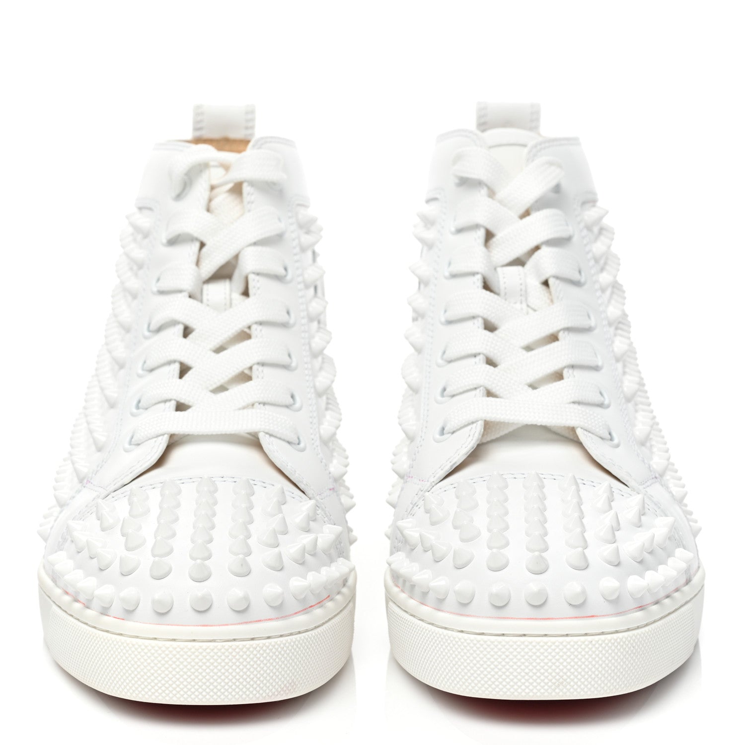 Christian Louboutin Calfskin Womens Louis Spikes Flat Sneakers 39.5 White 2 of 16