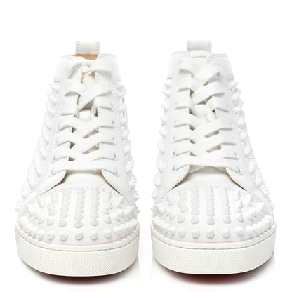 Christian Louboutin Calfskin Womens Louis Spikes Flat Sneakers 39.5 White 2 of 16
