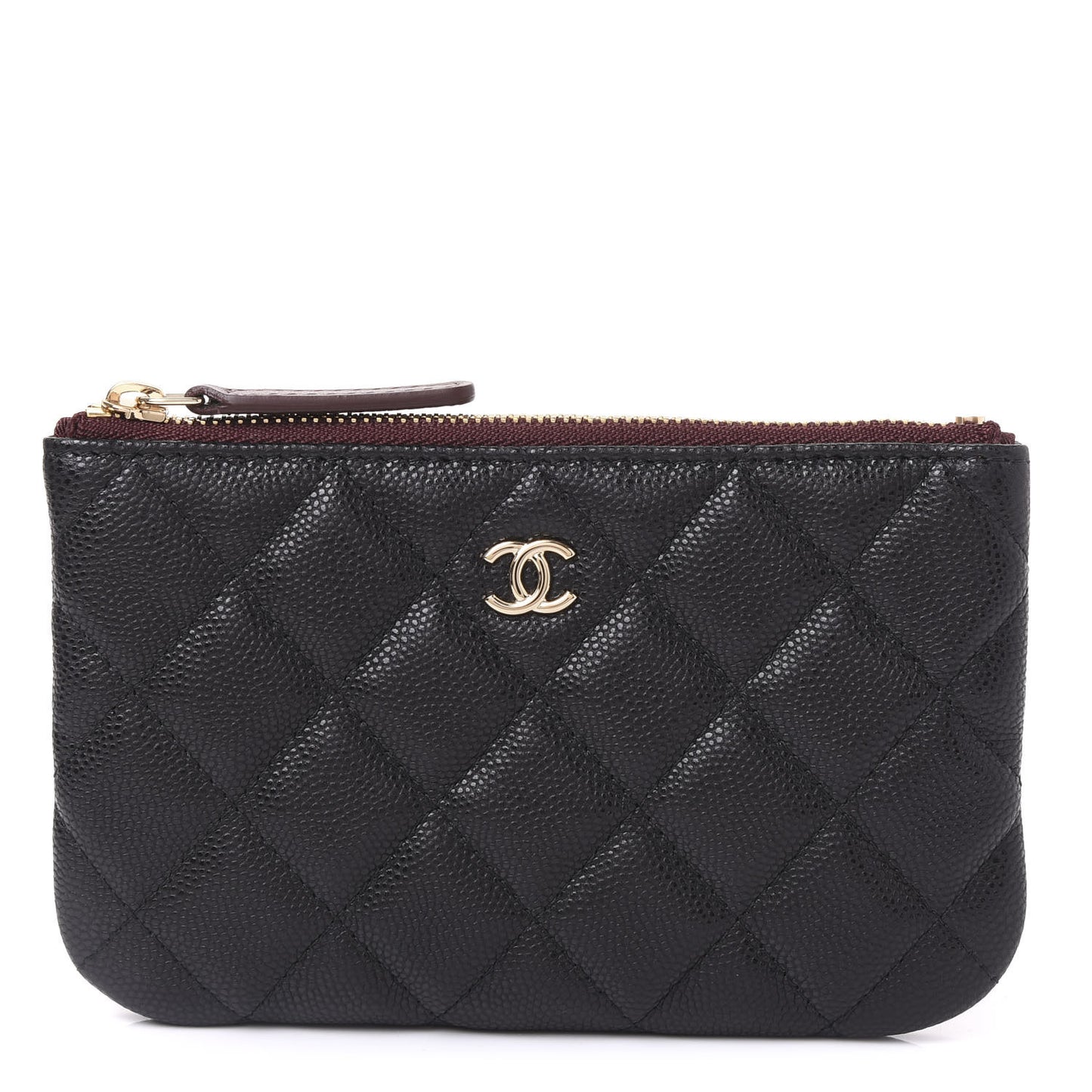 Caviar Quilted Small Cosmetic Case Black