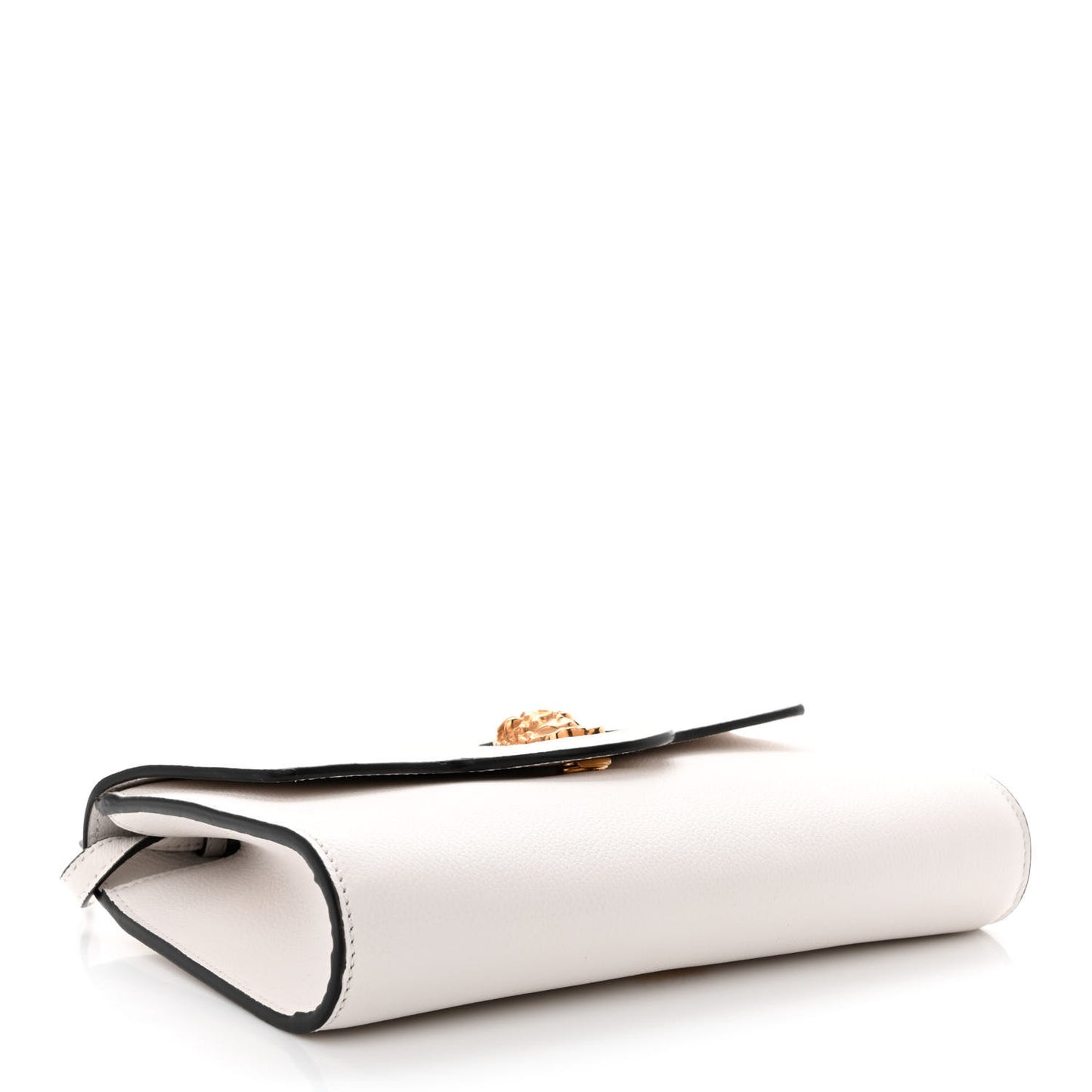 Grained Calfskin La Medusa Crossbody Bag White