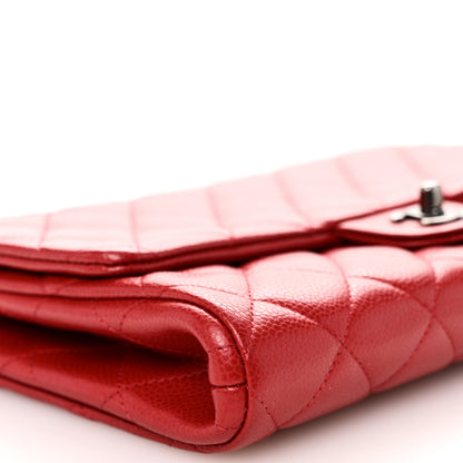 Chanel Caviar Quilted Clutch With Chain Flap Red 9 of 10