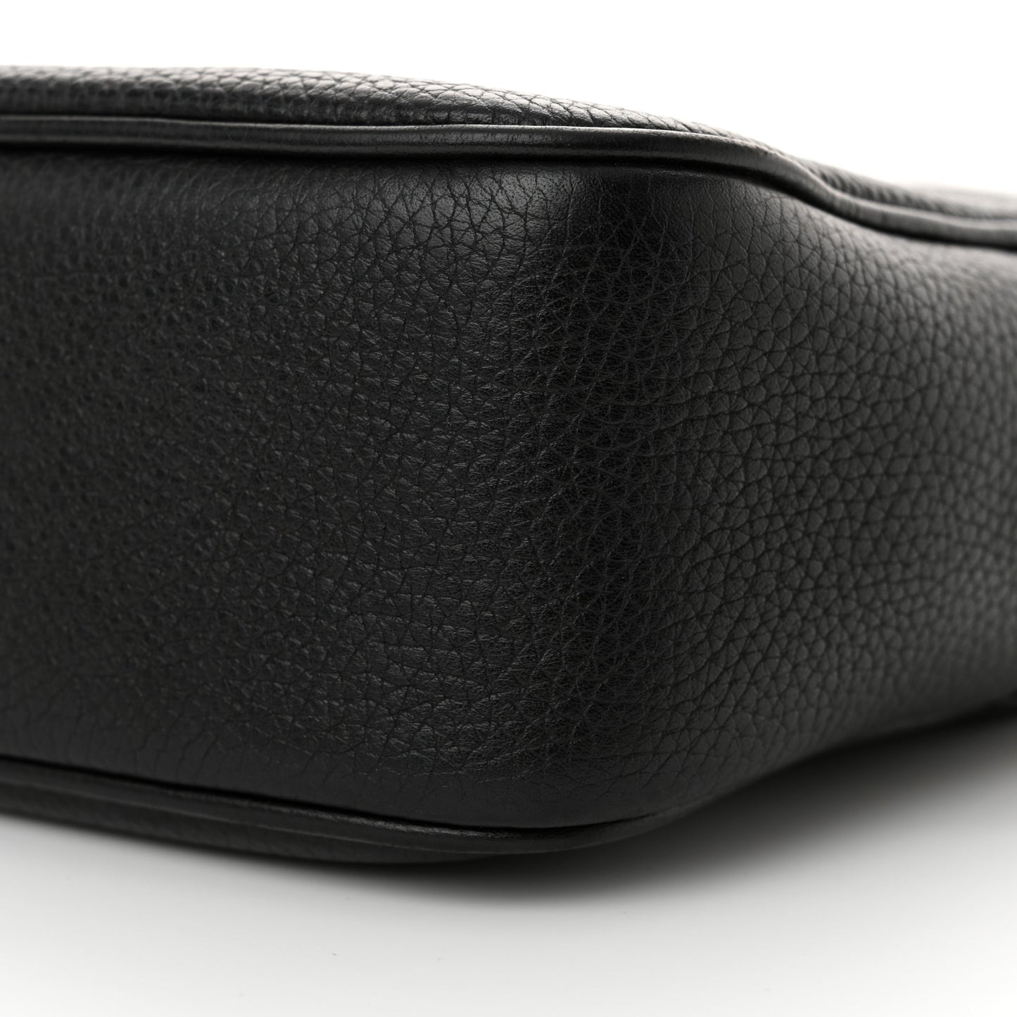 Pebbled Calfskin Small Soho Disco Bag Black