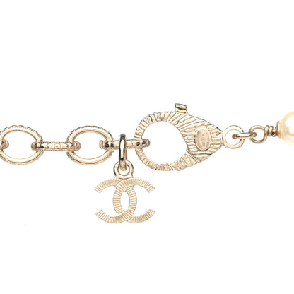 Chanel Pearl Crystal CC Necklace Gold 5 of 6