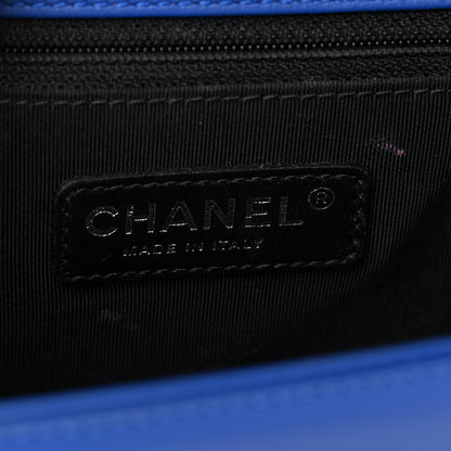 Chanel Patent Calfskin Quilted New Medium Plexiglass Boy Flap Blue 6 of 9