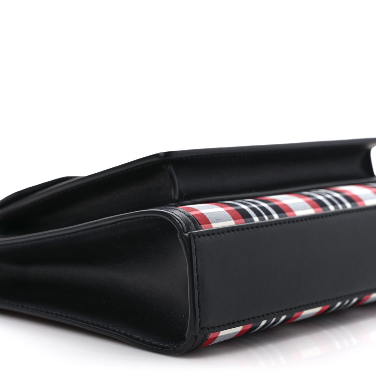 Calfskin Nylon Tartan Mini Pocket Bag Bright Red
