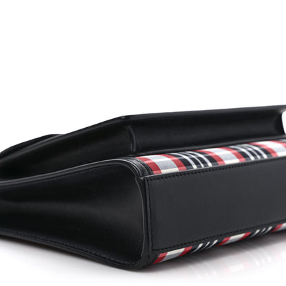 Burberry Calfskin Nylon Tartan Mini Pocket Bag Bright Red 7 of 8