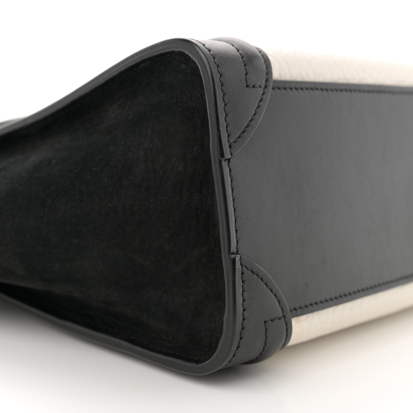Bullhide Calfskin Nubuck Bi-Color Nano Luggage Black White