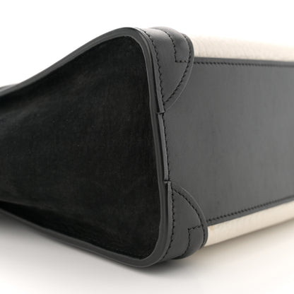 Celine Bullhide Calfskin Nubuck Bi-Color Nano Luggage Black White 8 of 14