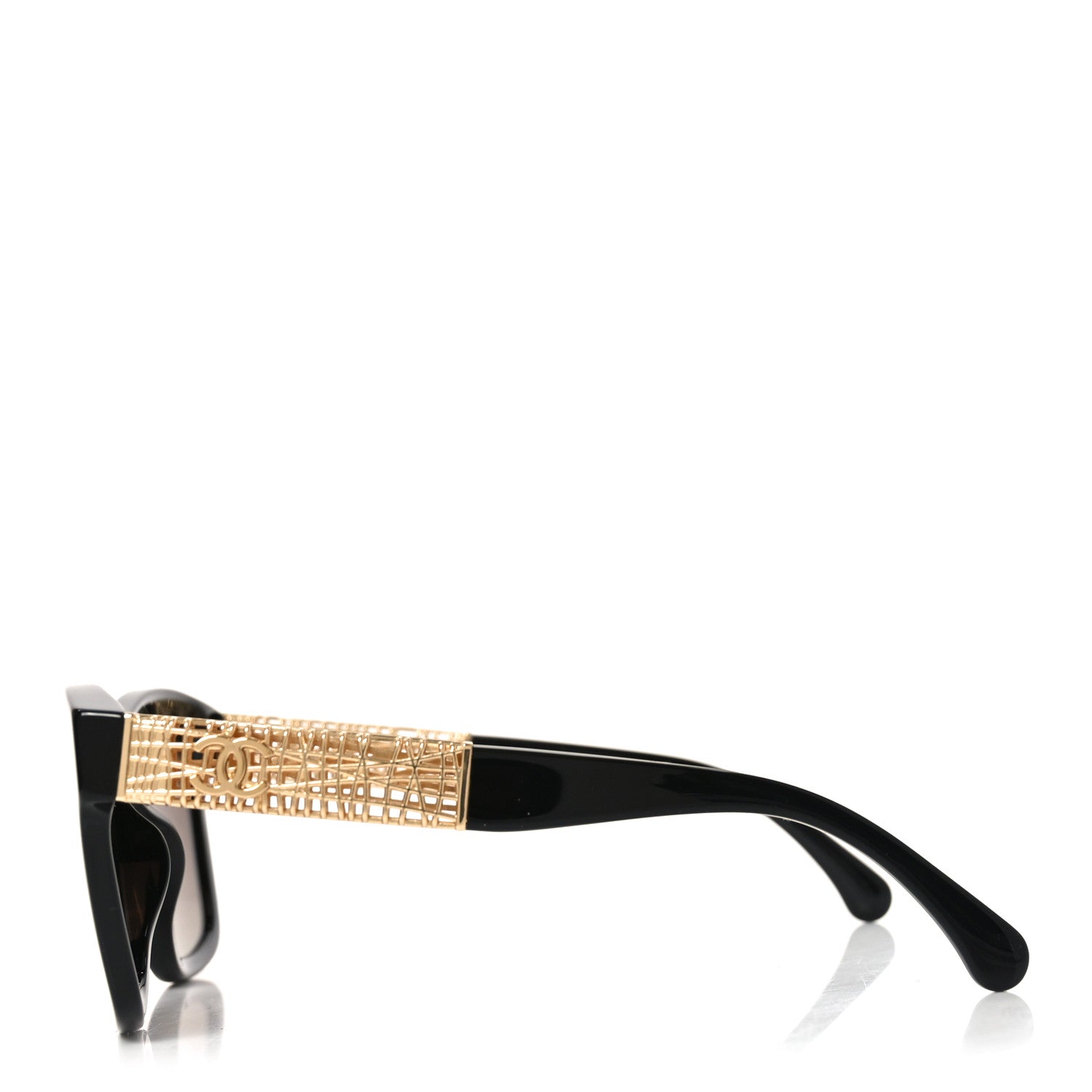 Chanel Acetate Metal Polarized Square Sunglasses 5533-A Black 3 of 7