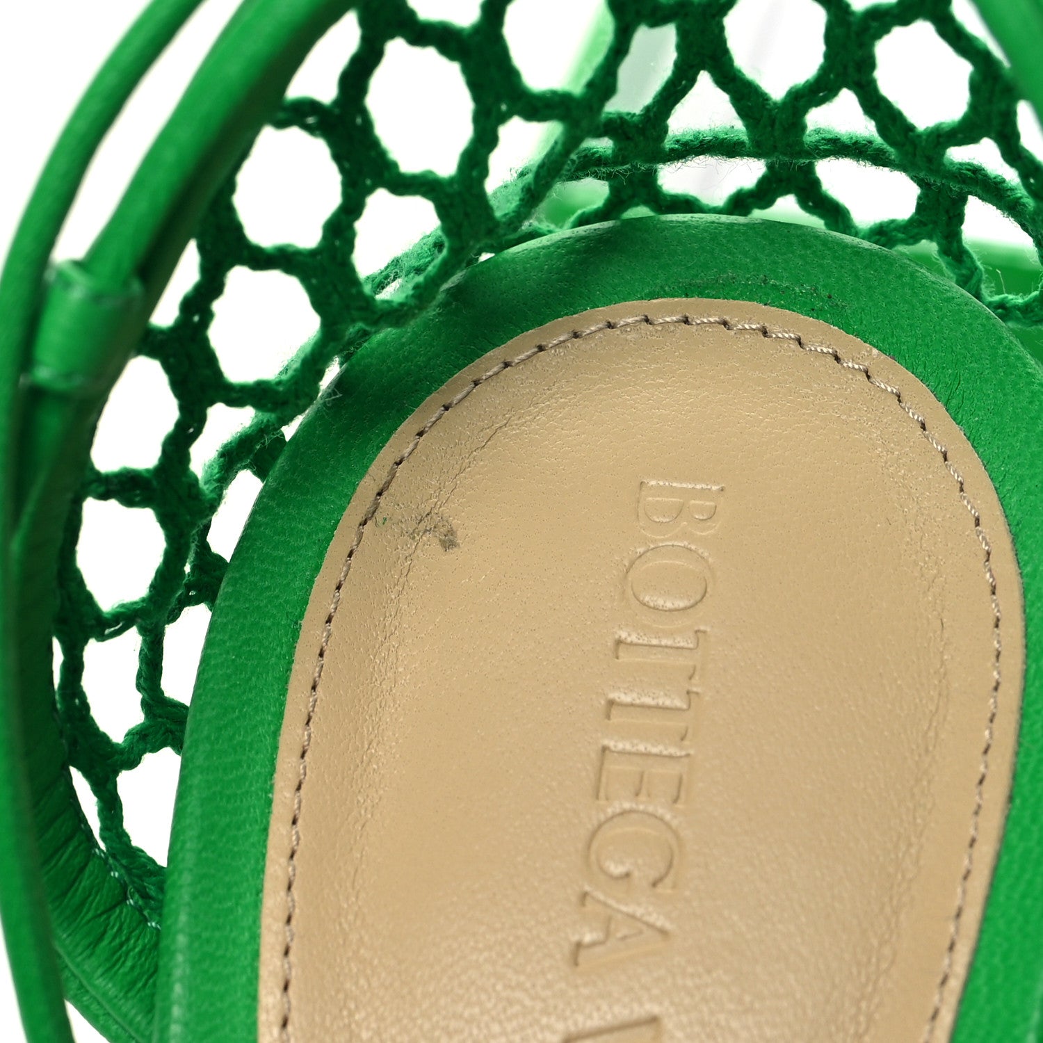 Bottega Veneta Mesh Nappa Stretch Ankle Tie 90mm Sandals 36.5 Grass 8 of 9