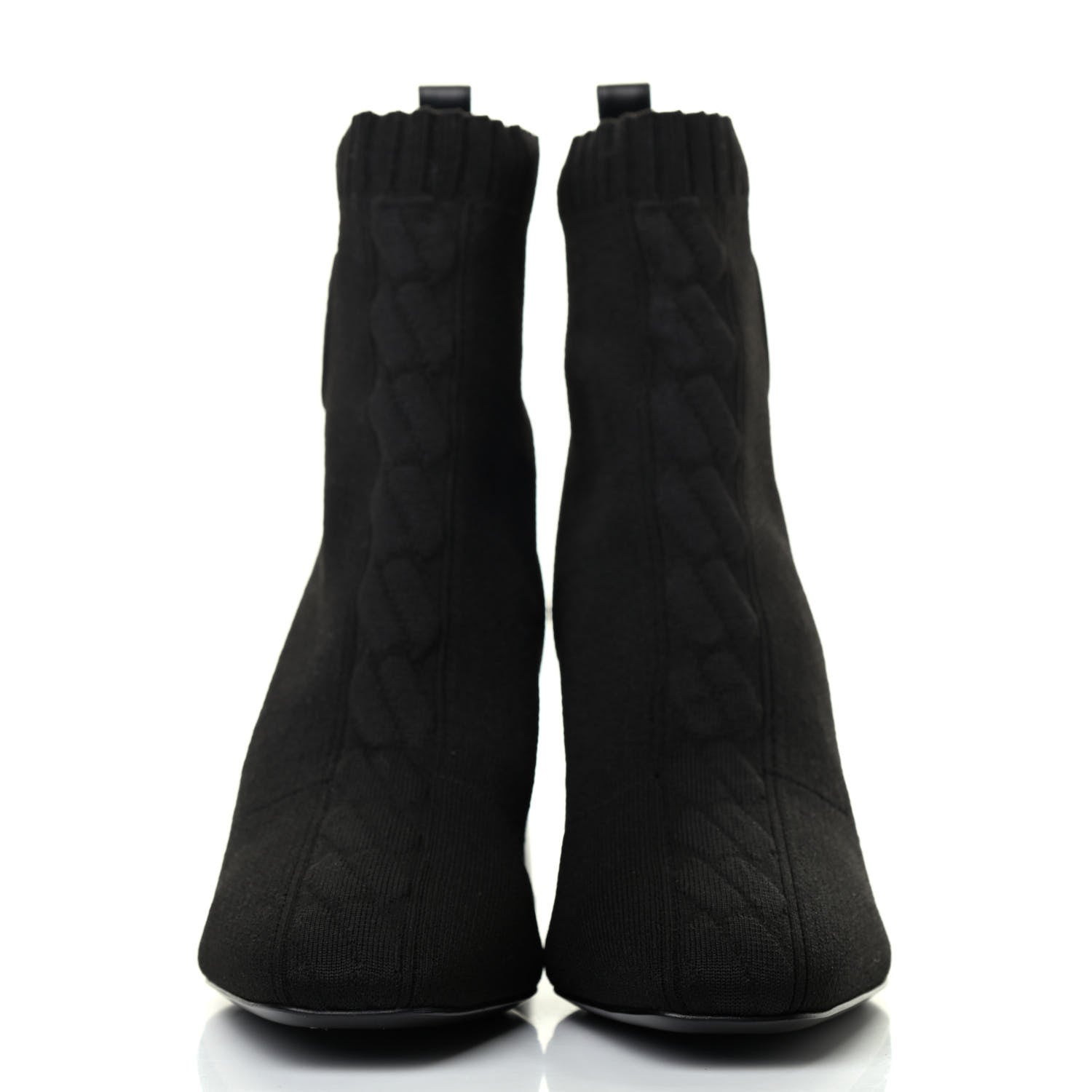 Hermes Knit Calfskin Volver Ankle Boots 37 Black 2 of 4