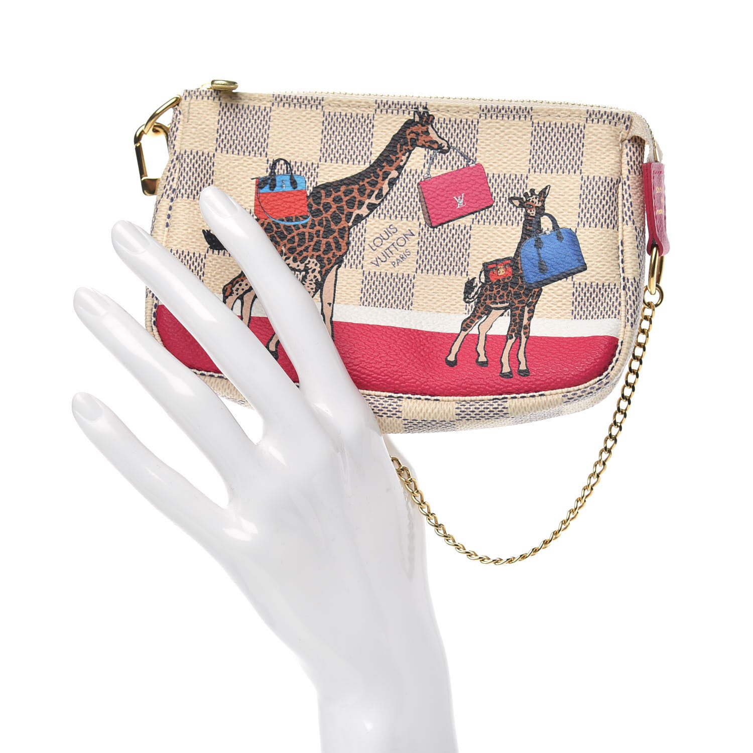 Louis Vuitton Damier Azur 2017 Christmas Animation Mini Pochette Accessories 2 of 7