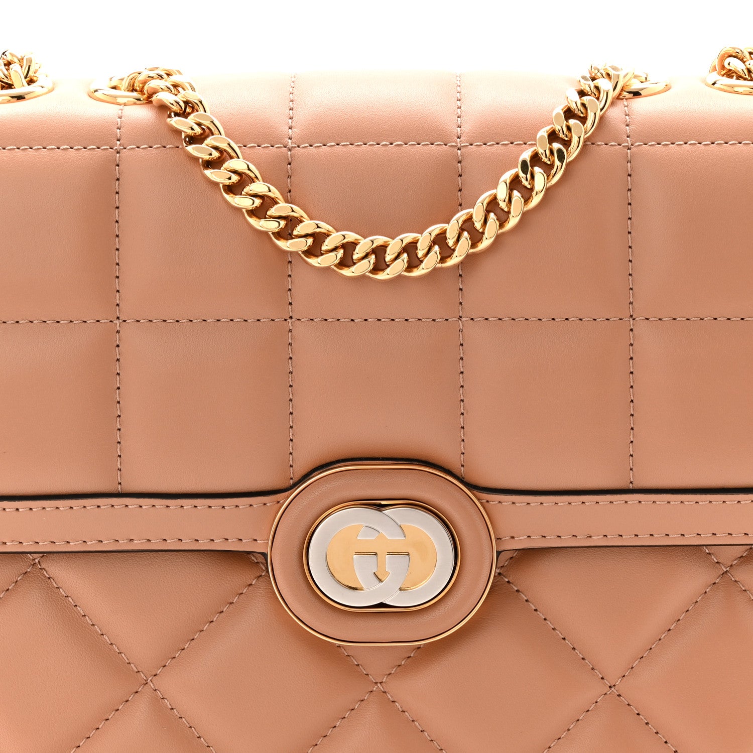Gucci Calfskin Quilted Small Deco Shoulder Bag Camelia 8 of 11