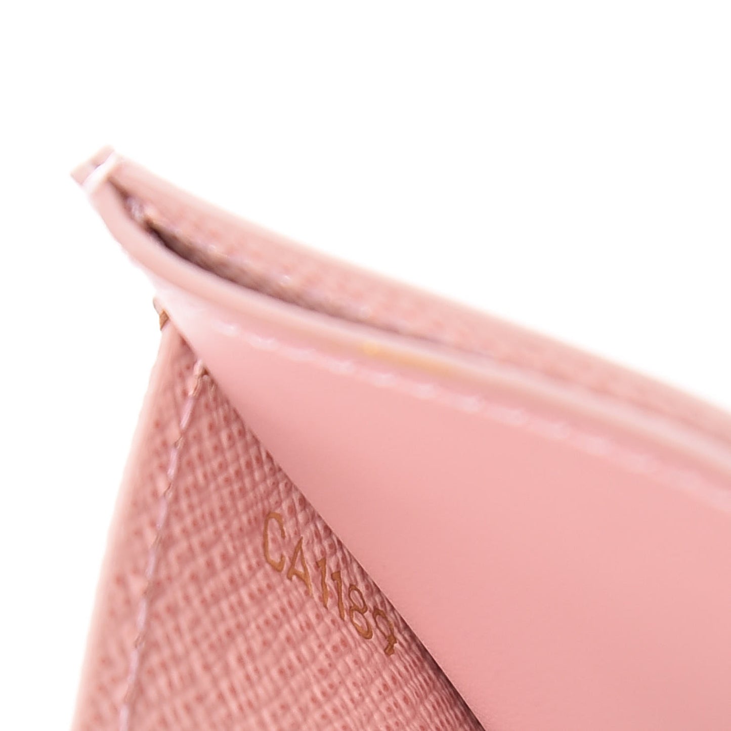 Damier Ebene Studded Card Holder Rose Ballerine