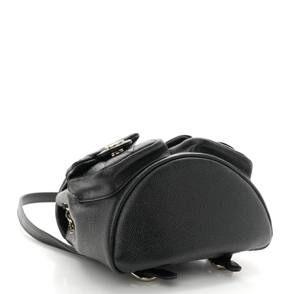 Chanel Shiny Caviar Quilted Small Duma Pockets Drawstring Backpack Black 4 of 10